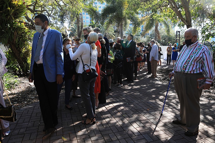 A crowd eagerly waited to have their copies of 'The Black Church' signed by Dr. Henry Louis Gates Jr.