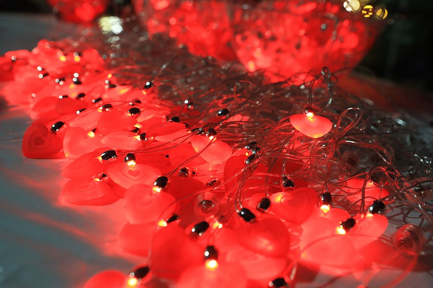 Guests picked up light-up hearts.