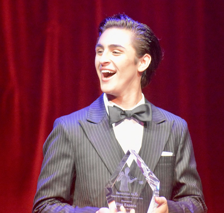 Performer Elan Espana accepts the Generation Next award.