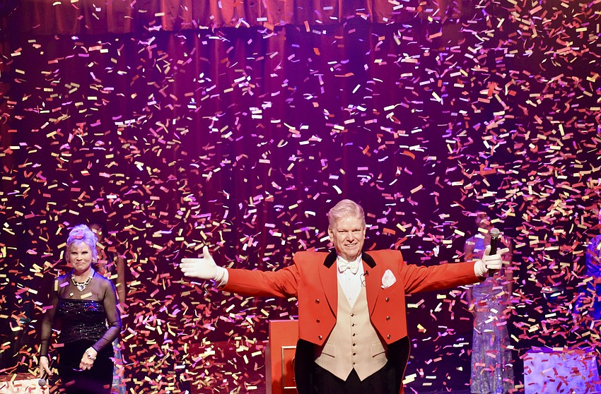 Ringmasters Heidi Herriott and Mike Naughton preside over Saturday night's big finale, the unveiling of the Ring of Fame plaques.