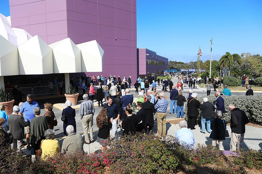 The audience had to wait outside for a time until it was all clear to head back in.