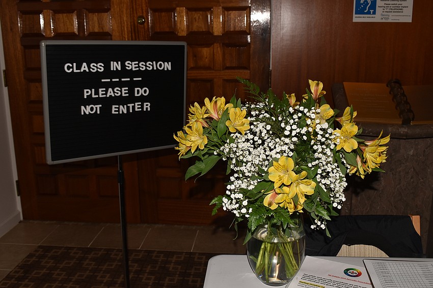 One class was ending as attendees arrived for the performance.