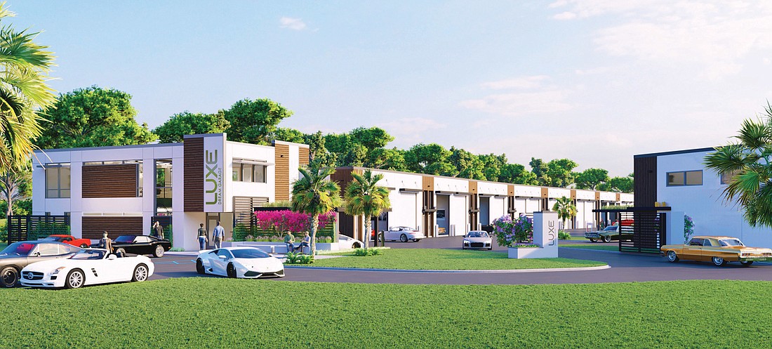 A rendering of the Luxe Dream Garage that will be built in the Lakewood Ranch Corporate Park. (Courtesy rendering)