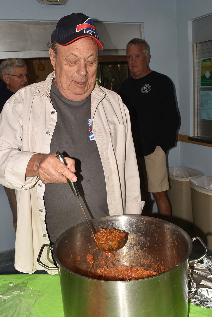 Chuck DiNatale served up homemade chili.
