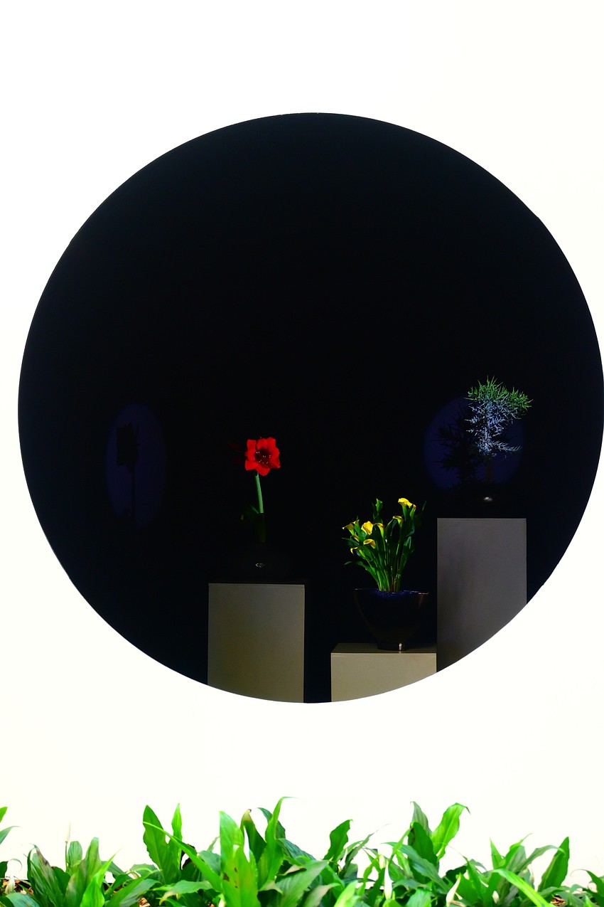 This display is meant to evoke the aperture of a camera. (Photo: Spencer Fordin)