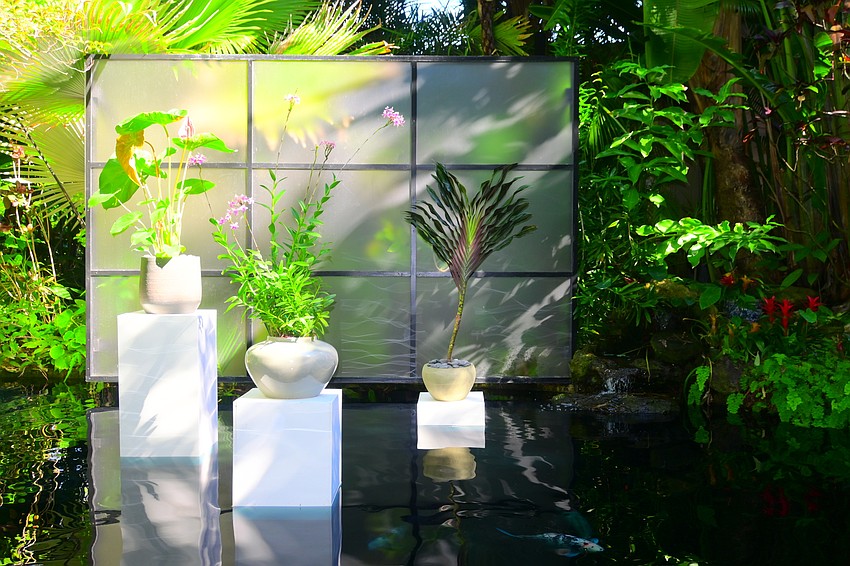 The sectioned grid at the Koi Pond is meant to resemble a camera viewfinder. (Photo: Spencer Fordin)