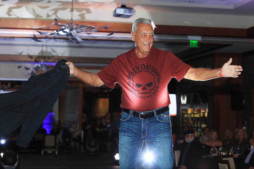 More than 40 models strut up and down the runway.