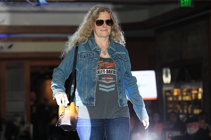 More than 40 models strut up and down the runway.