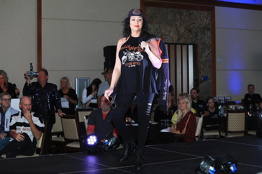 More than 40 models strut up and down the runway.