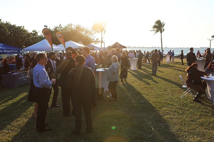 More than 400 people filled out the bayfront.