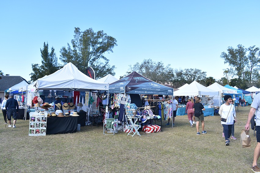 The vendors were spread out around Town Center Green this month.