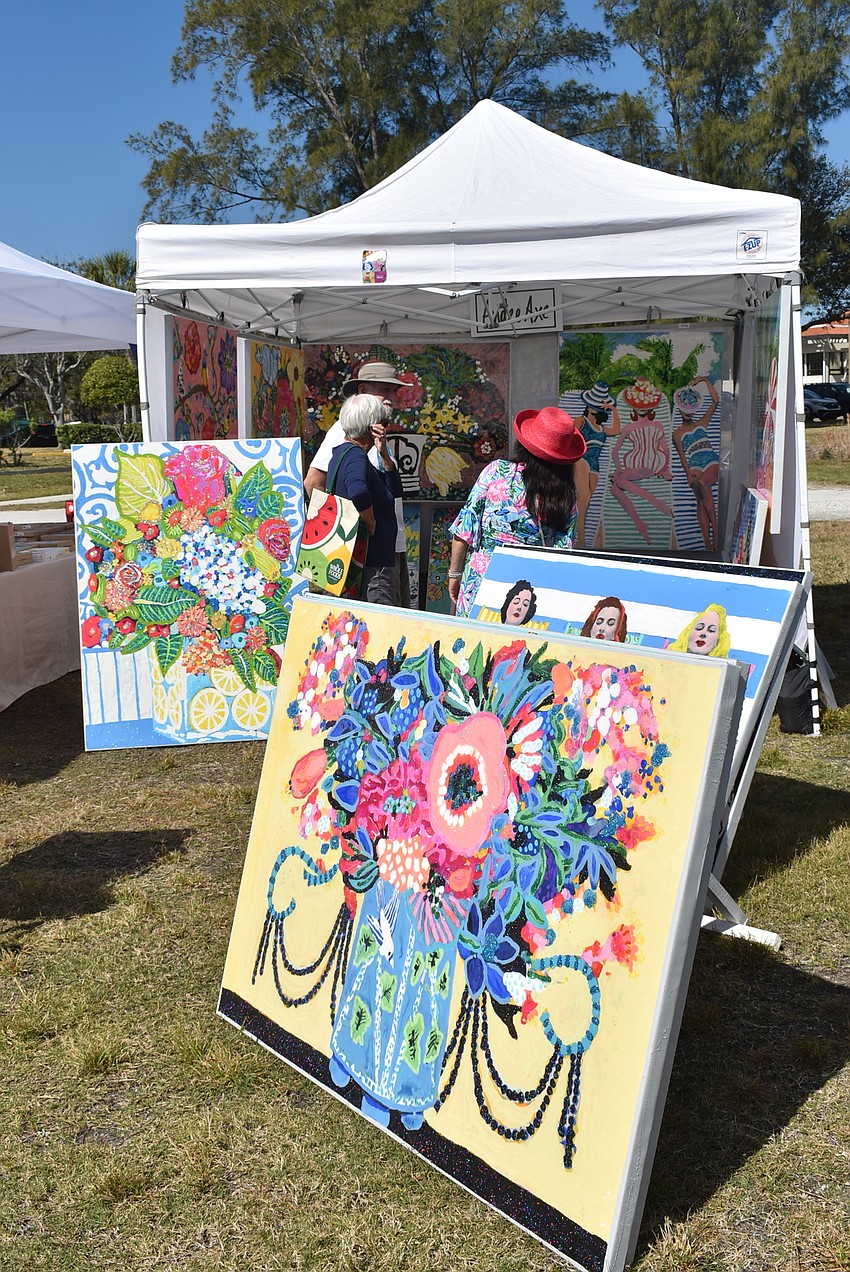 Andee Axe's art sparkled in the sunshine.