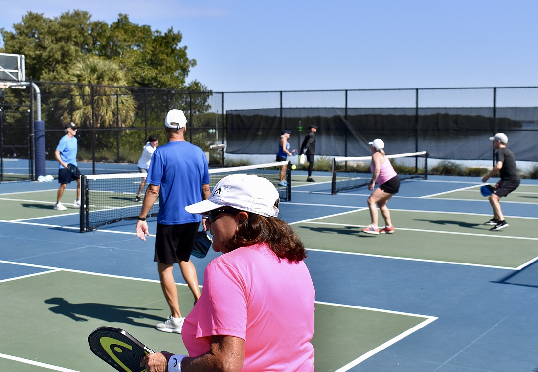 It's not uncommon for the three regulation courts and two temporary courts on one of the tennis courts to be in use simultaneously at Bayfront Park.