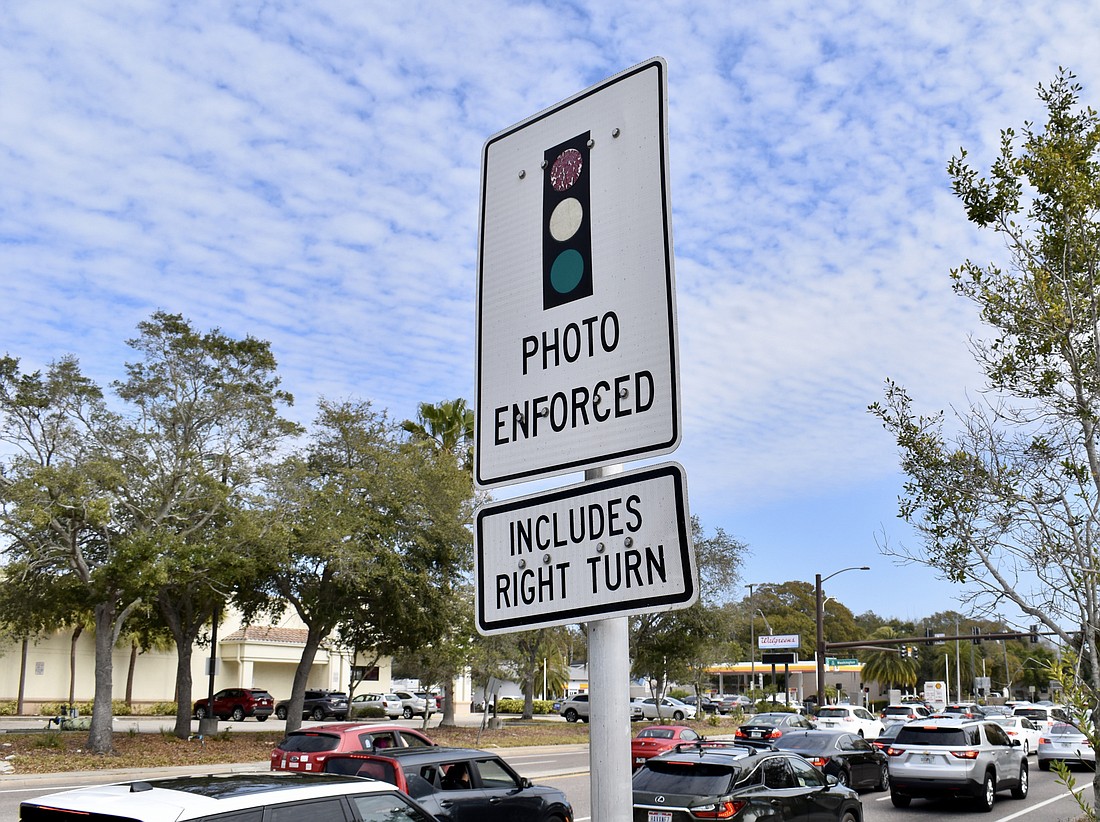 There are 20 red-light cameras arrayed at 15 intersections citywide.