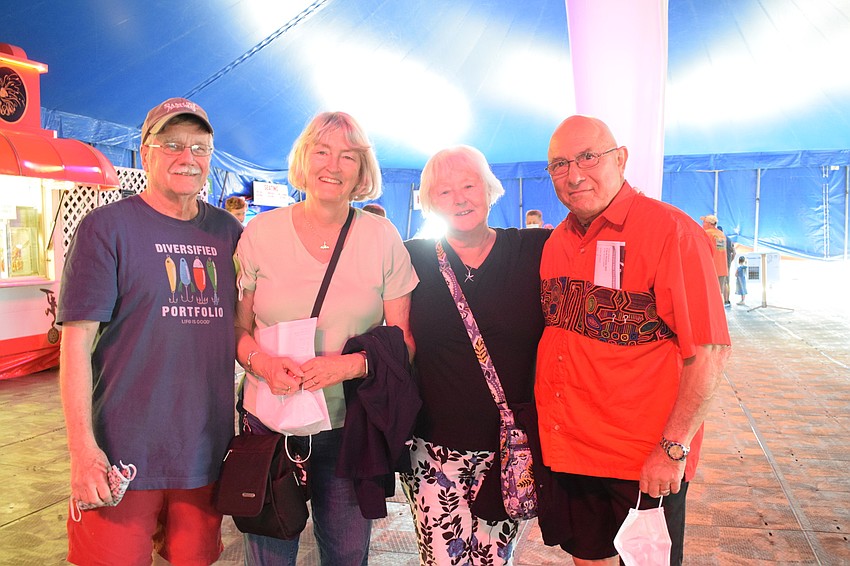 Rick and Sue Bonnar, who are from Massachusetts, visit Fort Myers' Pauline and Arthur Borges and attend Circus Sarasota together.