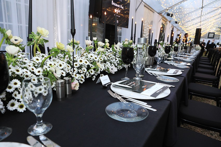 The night had a New York-inspired black-and-white theme.