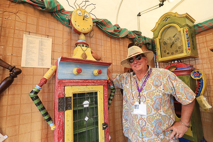 Bob Stern brings his recycled antique figures to the show.