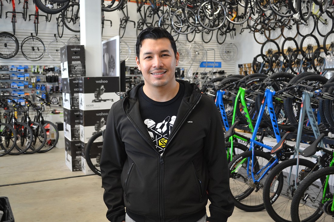 Hugo Rodriguez of PlayTri says bike parts are hard to acquire during the supply chain shortages.