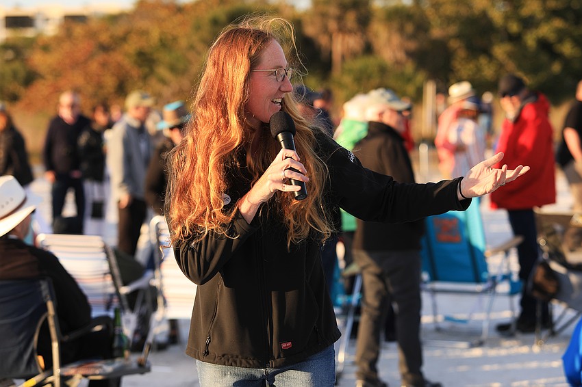 Program coordinator Catherine Wunderlich has couples speak about themselves.