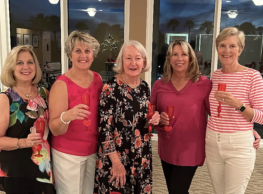 The Valentine's Day committee consisted of Linda Abramek, Jean-Marie Seidl, Mary Brown, Debbie Crane and Ann Friesch. Photo courtesy of Jean-Marie Seidl.