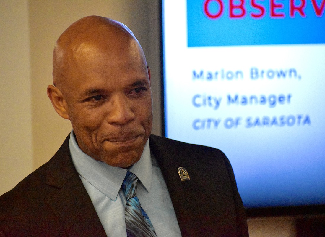City Manager Marlon Brown spoke to Observer Media Group&#39;s Newsies on Thursday on the Observer&#39;s newsroom.