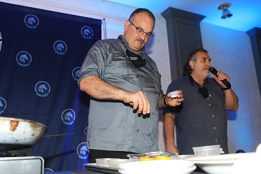 Chef Jamil Pineda walks the audience through the recipe.