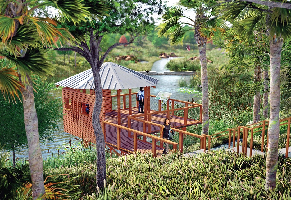 A bird blind/observation platform is among the amenities proposed in concept drawings.