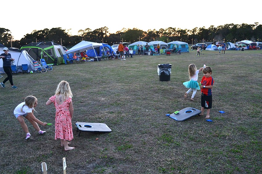Cornhole is just one activity at the Lakewood Ranch Community Campout.