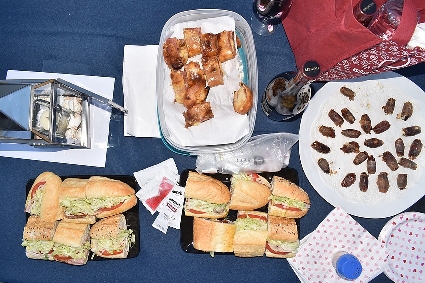Susan Phillips set her table with plenty of sandwiches.