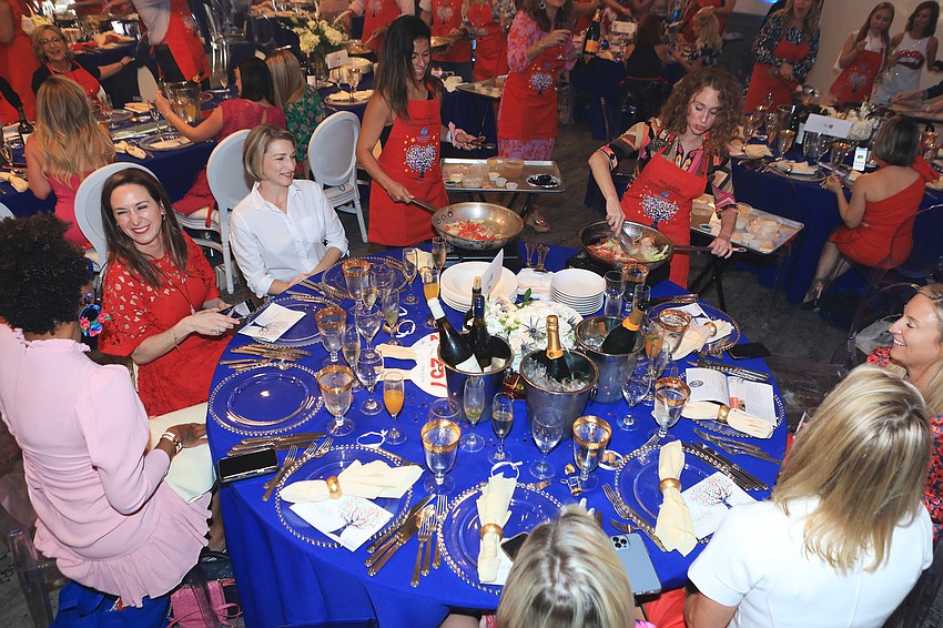 Tables work together to cook up food.