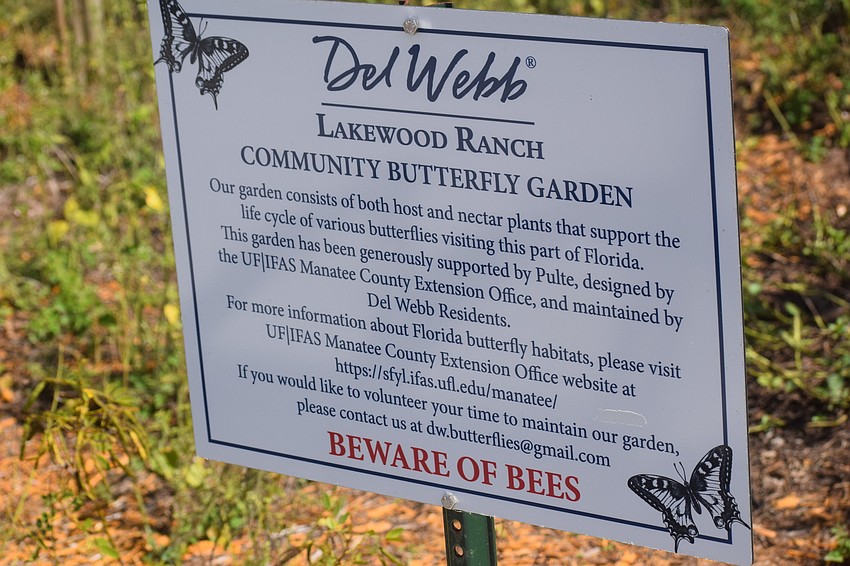 The Del Webb of Lakewood Ranch Community Butterfly Garden was a joint effort by builder Pulte, the Manatee County Extension Office and Del Webb residents.