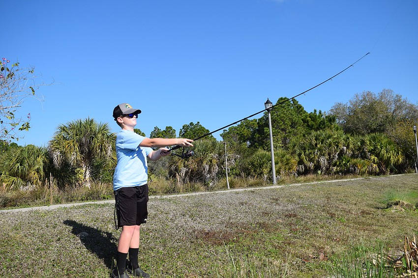 Lakewood Ranch's Hudson Cancienne, who is 13, participates in the youth fishing tournament for the first time.