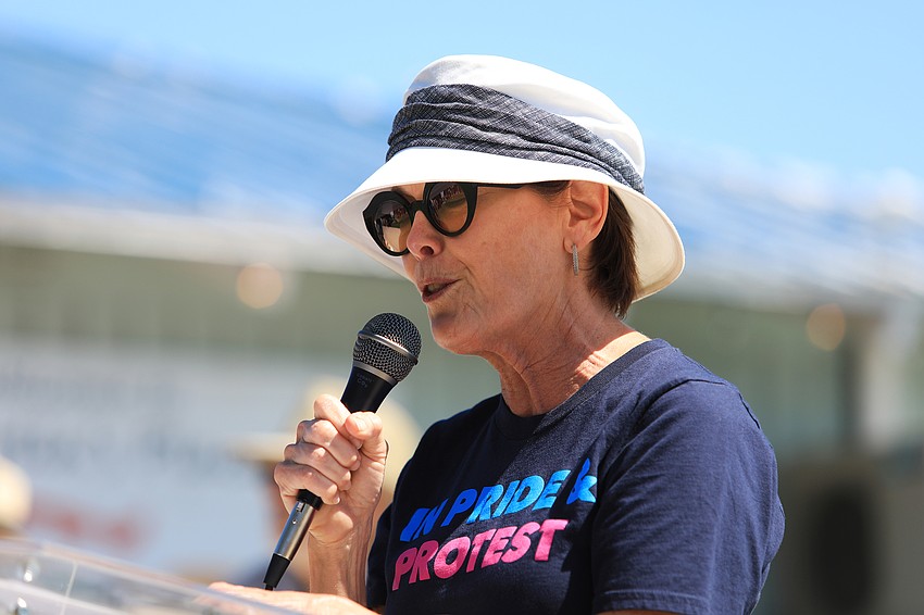 Planned Parenthood of Southwest Florida president and CEO Stephanie Fraim speaks to the audience.