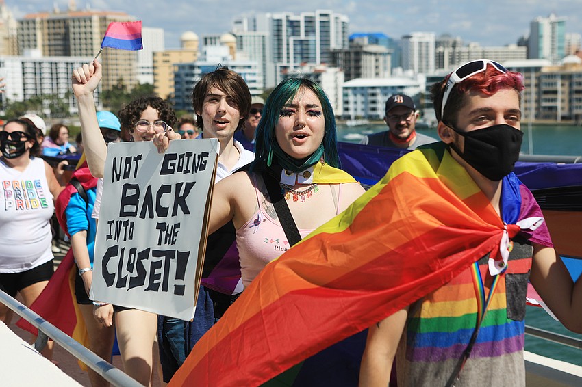Sierra Schumann marches.