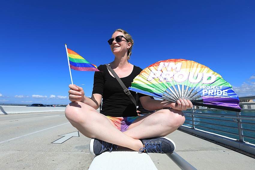 Sara Westerman takes a moment to sit.