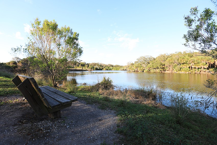 The benches are in the shaded area, which is a good thing.