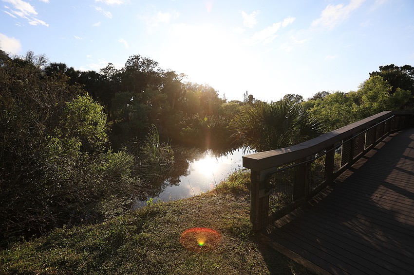 The trail ends with a scenic water area.