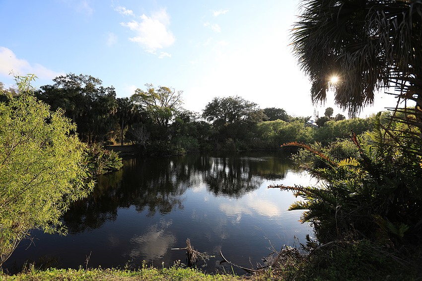 The trail ends with a scenic water area.