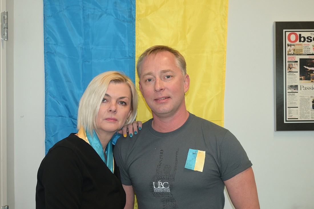 Darya Fedotova and Sergiy Mykhaylov are changing their dance studio&#39;s name in support of their Ukraine homeland. (Photo: Spencer Fordin)