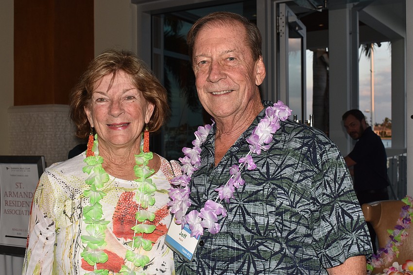 Joyce and Jeff Hart came dressed for the tropical occasion.