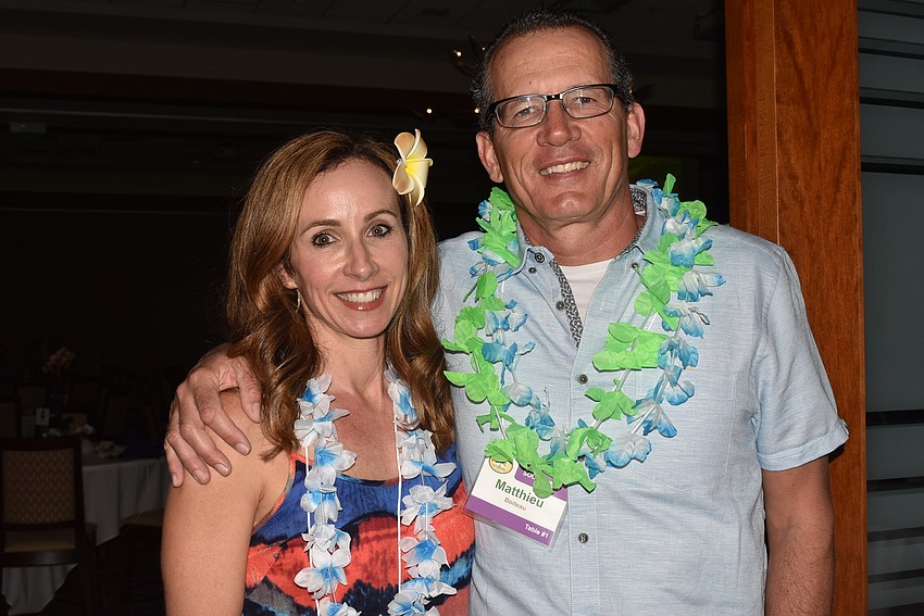 Taryn and Matthieu Boiteau mingled before heading in for dinner.