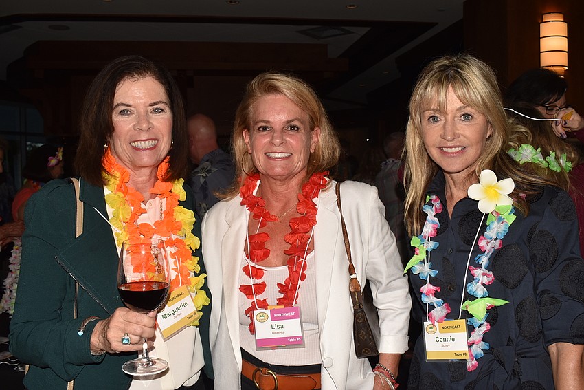 Marguerite Jordan, Lisa Beasley and Connie Schey all chose different colors for their tropical tassels.