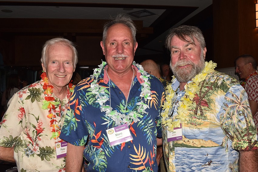 Peter Callanan, Marc Hayman and Jim Kelleher put their best Hawaiian shirts on for the occasion.