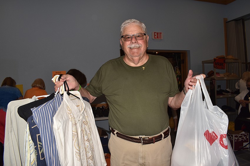 Michael Berman shows off his finds.