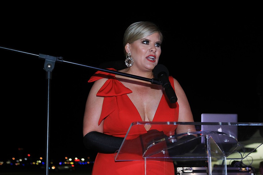 President Megan Micale welcomes the crowd to the debut gala.