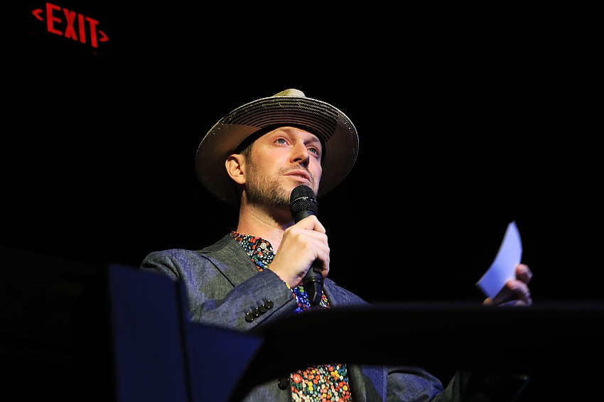 Emcee Brendan Ragan leads off the program.