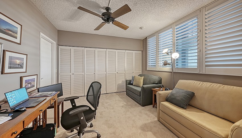 The second bedroom was outfitted as an office.