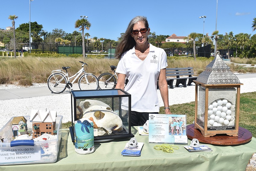 Cyndi Seamon guided attendees through activities at the Longboat Key Turtle Watch table.