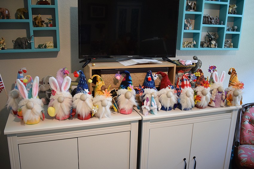 Linda McMillan says she was making about 50 gnomes for the upcoming show and sale.