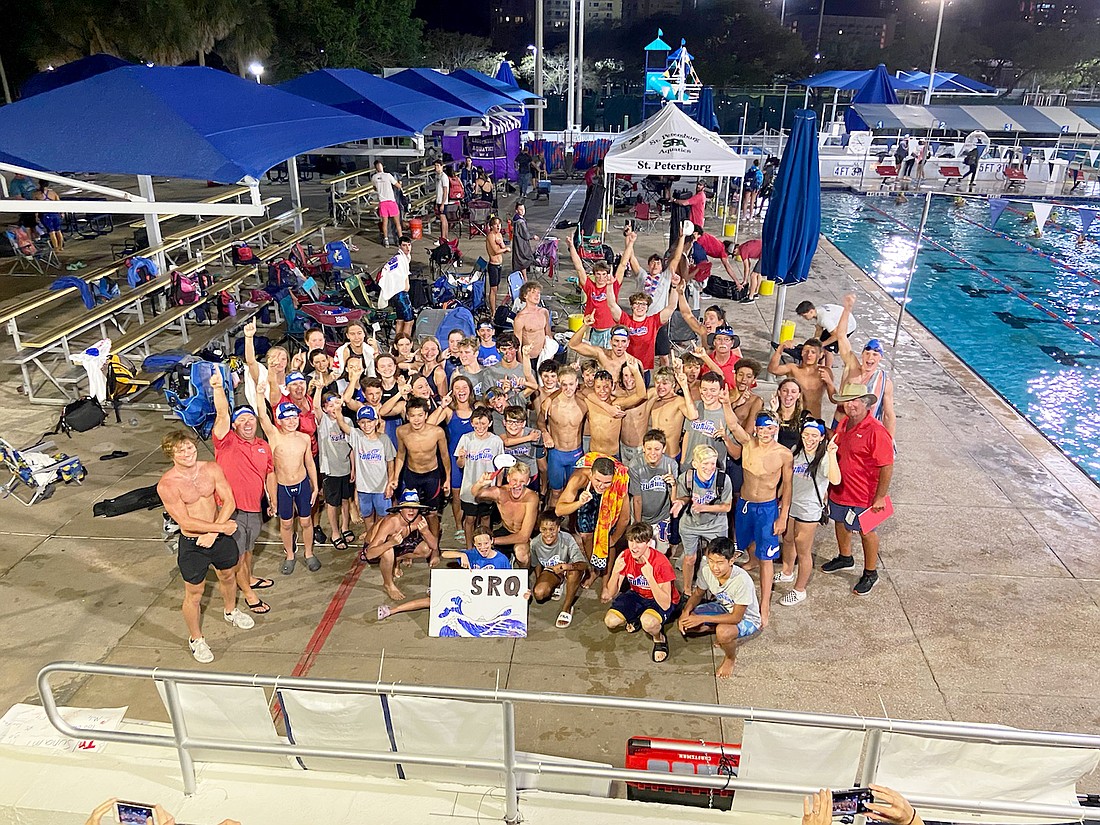 The Sarasota Tsunami and their supporters celebrate after the club&#39;s FLAGS championship. Photo courtesy Ira Klein.